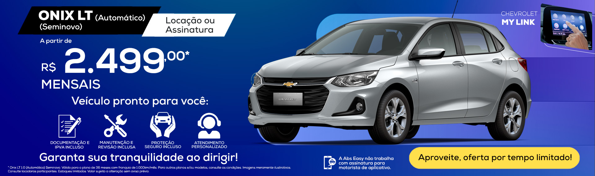 Onix LT seminovo por Assinatura
