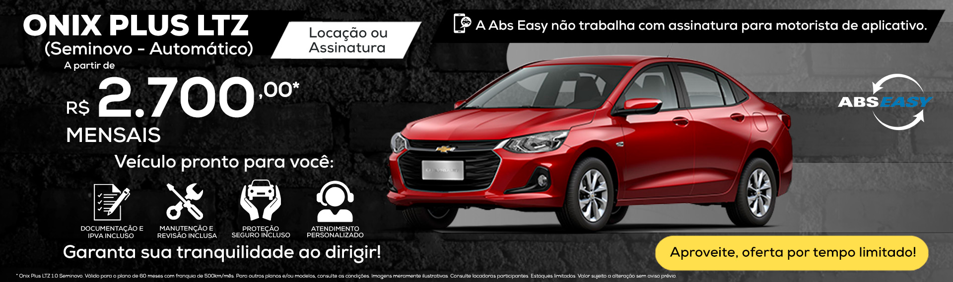 Onix Plus LTZ seminovo por Assinatura