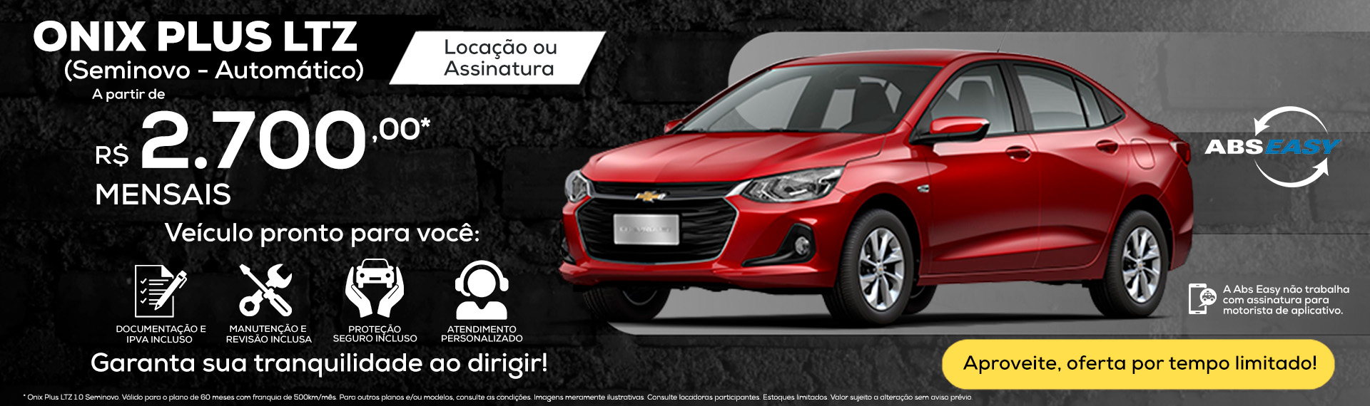 Onix LT seminovo por Assinatura
