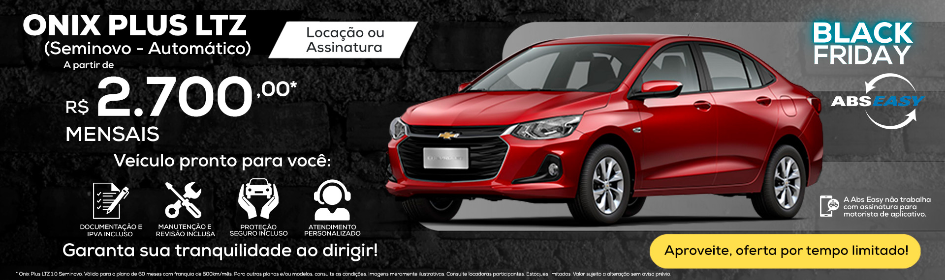 Onix LT seminovo por Assinatura